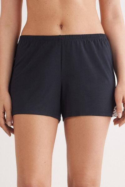 Black Pretty Flowers Modal Shorts, , large image number 0