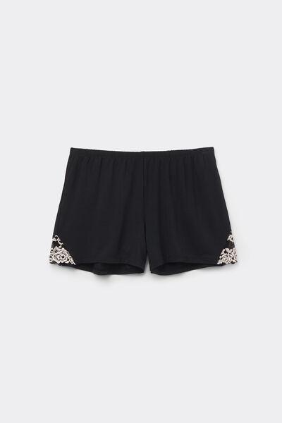 Black Pretty Flowers Modal Shorts, , large image number 2