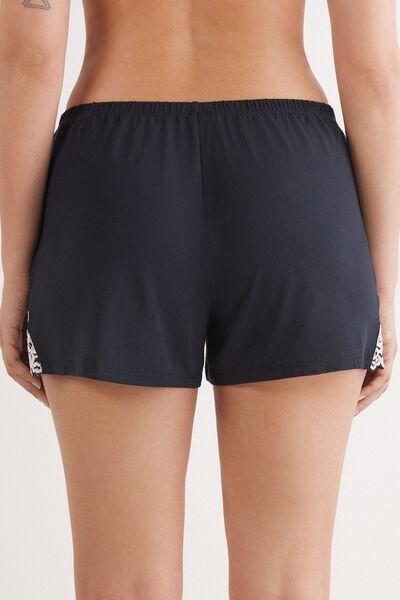 Black Pretty Flowers Modal Shorts, , large image number 3