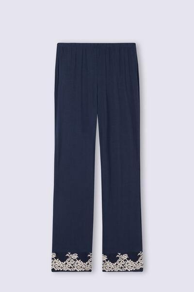 Navy Pretty Flowers Modal Pants, , large image number 2