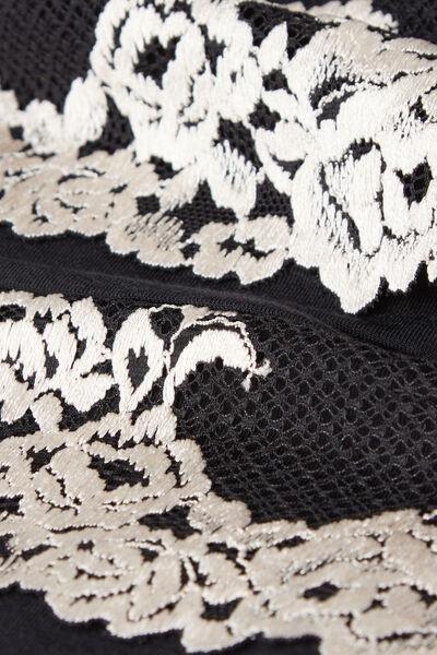 Black Pretty Flowers Modal Trousers, , large image number 4