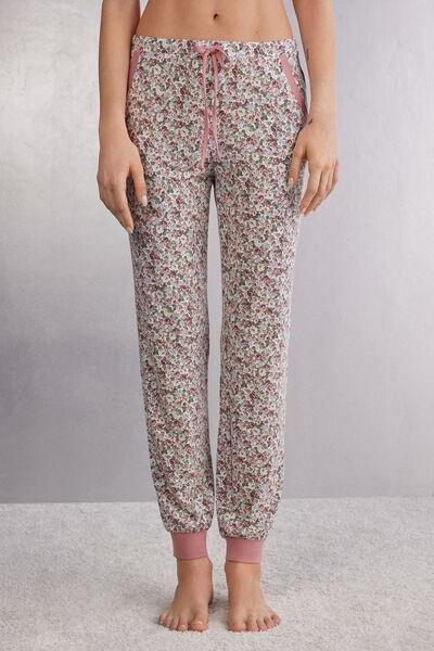 Multicolour Cuffed Modal Trousers, , large image number 0