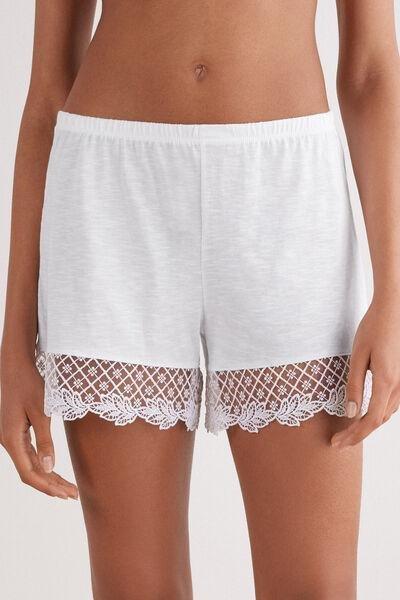 White Sophisticated Allure Shorts, , large image number 0