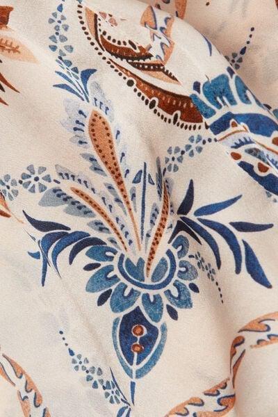 Multicolour Printed Silk Shorts, 5601_868J, large image number 4