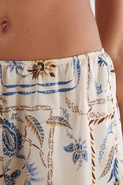 Multicolour Printed Silk Shorts, 5601_868J, large image number 5