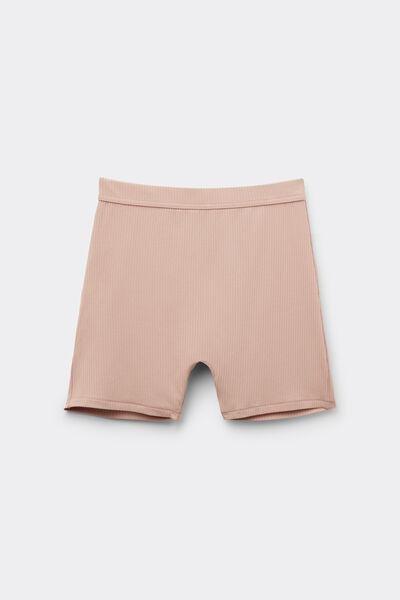 Beige Your Everyday Wear Ribbed Cycling Shorts, , large image number 1