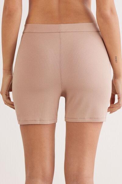 Beige Your Everyday Wear Ribbed Cycling Shorts, , large image number 3