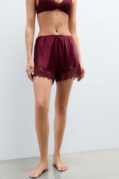 Red Elevate Your Day Silk Satin Shorts, 5601_181K, medium