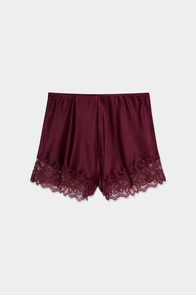 Red Elevate Your Day Silk Satin Shorts, 5601_181K, large image number 3