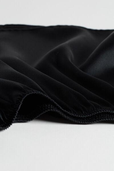 Black Smooth Silk-Satin Shorts, , large image number 5
