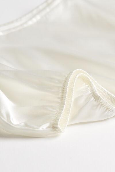 White Smooth Silk-Satin Shorts, , large image number 5