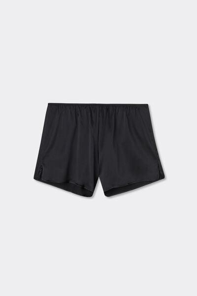 Black Silk Shorts, Black, large image number 7