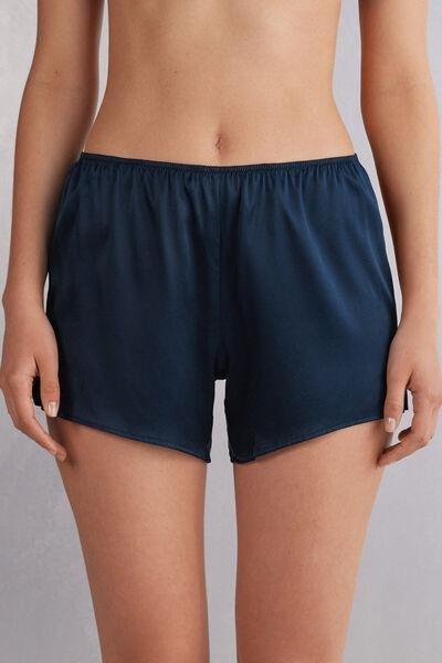 Navy Silk Shorts, , medium