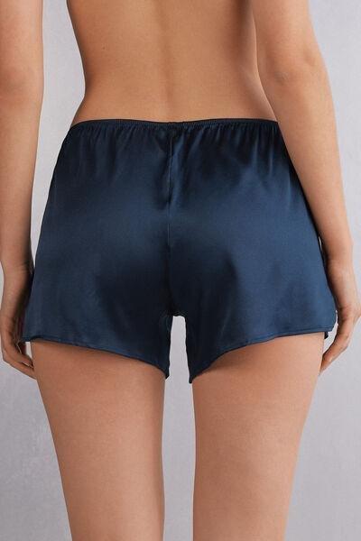 Navy Silk Shorts, , large image number 3