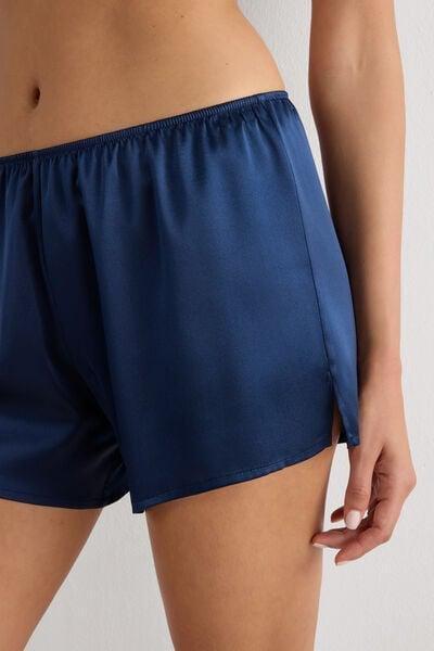 Navy Silk Shorts, Intense Blue, large image number 10