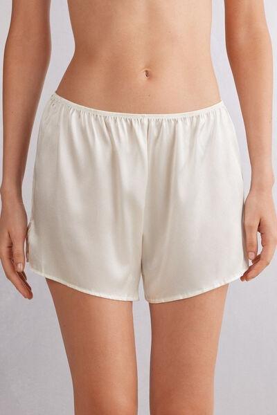 White Silk Shorts, , large image number 0