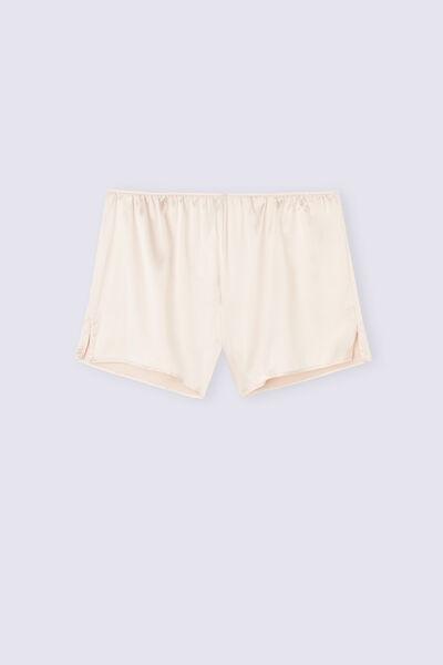 Cream Silk Shorts, , large image number 1