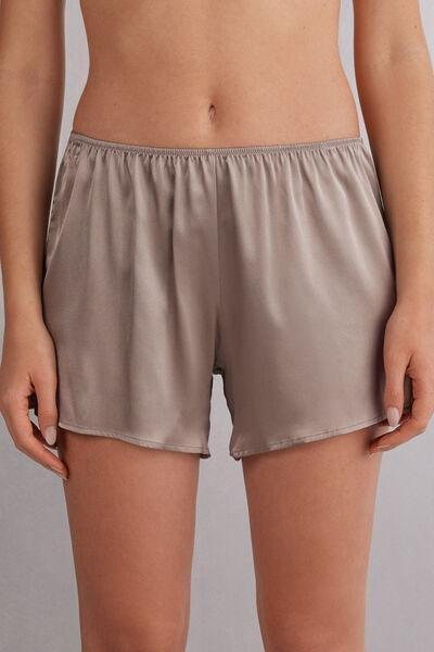 Beige Silk Shorts, , medium
