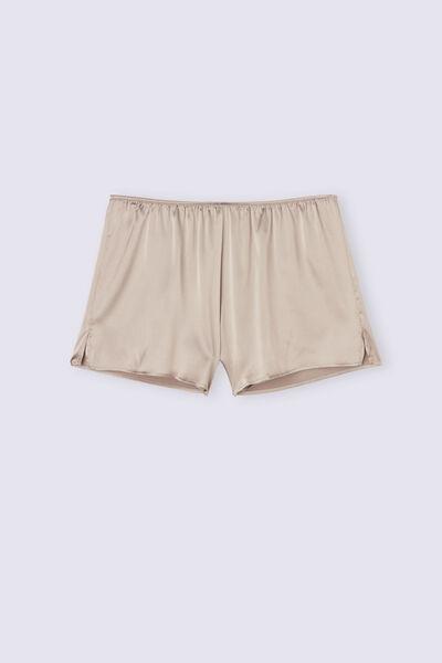 Beige Silk Shorts, , large image number 2