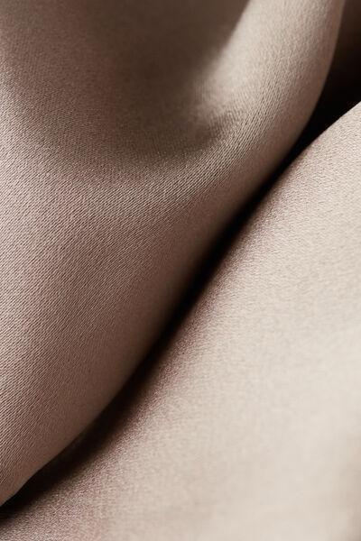 Beige Silk Shorts, , large image number 4
