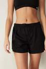 Intimissimi - Black Supima Cotton Shorts With Rounded Hem, Women