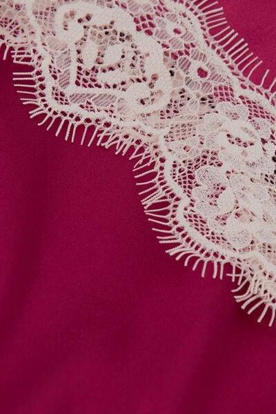 Pink Contrasting Lace Silk Shorts, 5601_110K, large image number 4