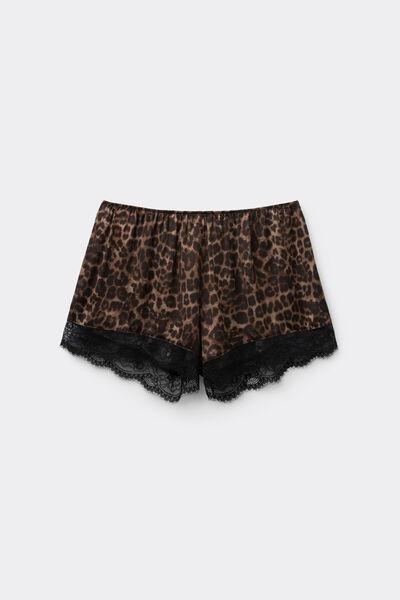 Multicolour Luxurious Leopard Viscose Shorts, 5601_769J, large image number 2
