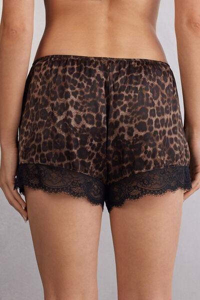 Multicolour Luxurious Leopard Viscose Shorts, 5601_769J, large image number 3