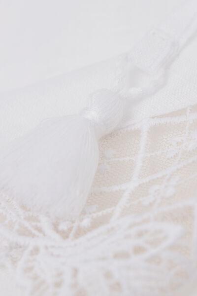 White Sophisticated Allure Linen Shorts, , large image number 4