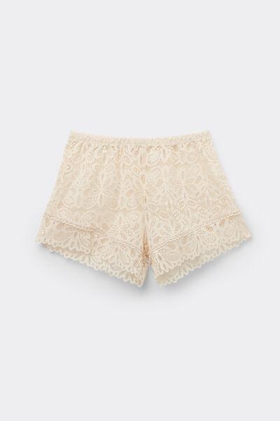 Beige Italian Riviera Lace Shorts, , large image number 1