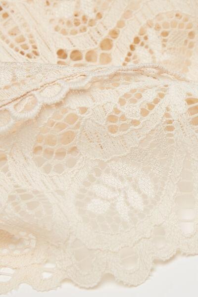 Beige Italian Riviera Lace Shorts, , large image number 4
