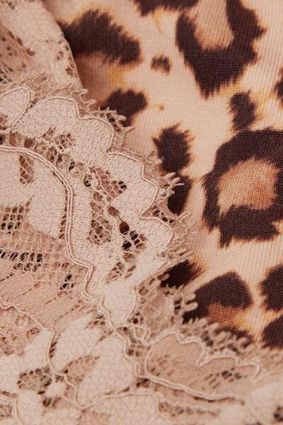 Brown Animal Print Pretty Savage Satin Shorts, , large image number 4