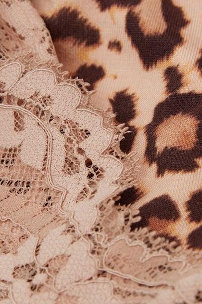 Brown Animal Print Pretty Savage Satin Shorts, 5601_938J, large image number 4