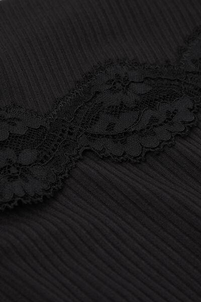 Black Your Everyday Wear Ribbed Lacy Shorts, , large image number 4