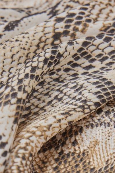 Beige Seductive Glamour Animal Print Satin Shorts, 5601_942J, large image number 5