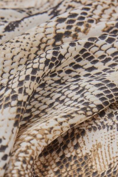 Beige Seductive Glamour Animal Print Satin Shorts, 5601_942J, large image number 9