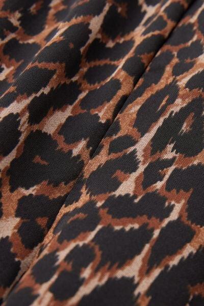 Brown Sensual Attitude Animal Print Viscose Satin Shorts, 5601_030K, large image number 9