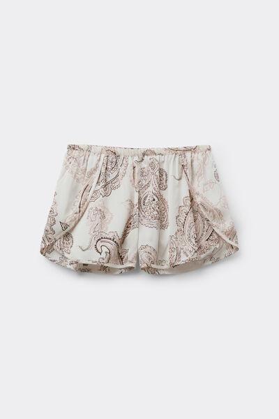 Beige Get Noticed Viscose Satin Shorts, 5601_113K, large image number 3