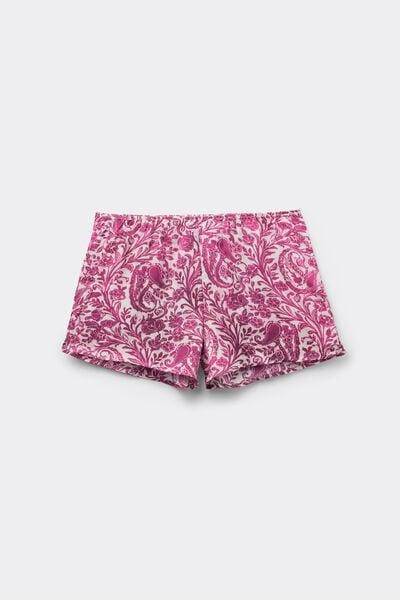 Pink Brighten Your Day Viscose Satin Shorts, 5601_115K, large image number 3