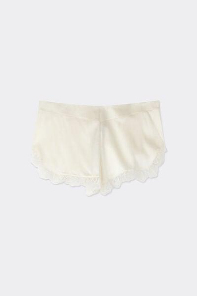White From The Boudoir Silk And Lace Shorts, Powder White, large image number 3