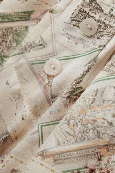 Beige La Dolce Vita Printed Silk Shorts, 5601_199K, large image number 4