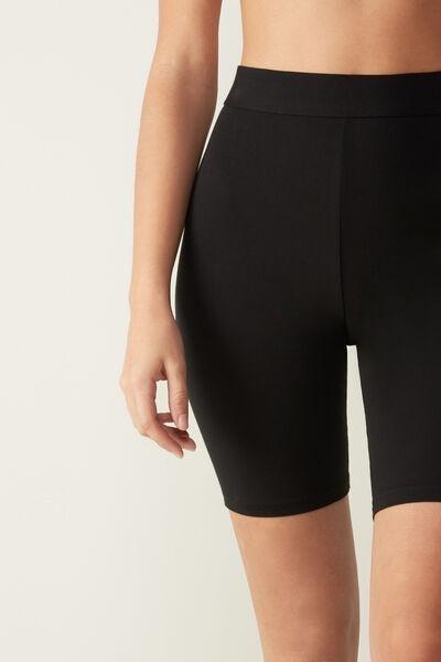 Black Cotton Cycling Shorts, , large image number 1