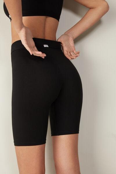Black Cotton Cycling Shorts, , large image number 3