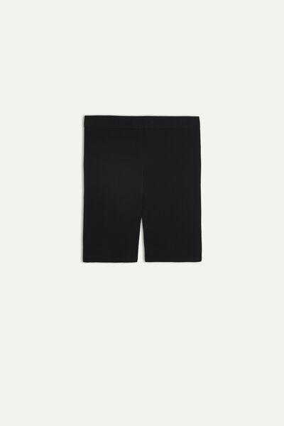 Black Cotton Cycling Shorts, , large image number 5