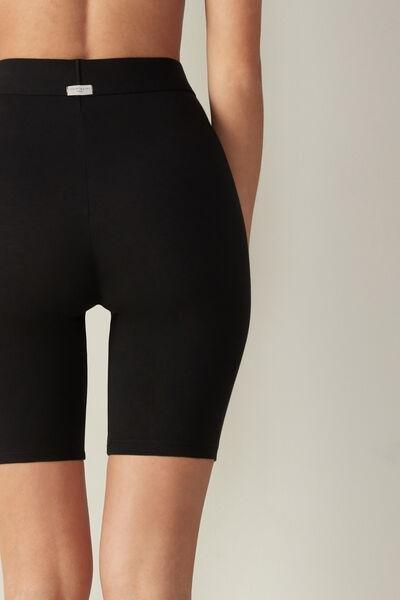 Black Cotton Cycling Shorts, , large image number 7
