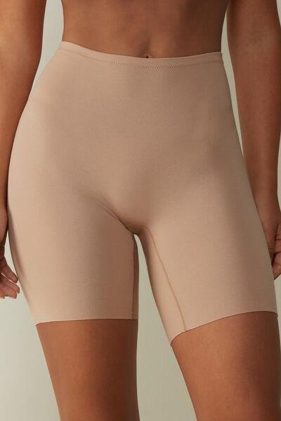 Beige Seamless Supima Cotton Shorts, , large image number 1