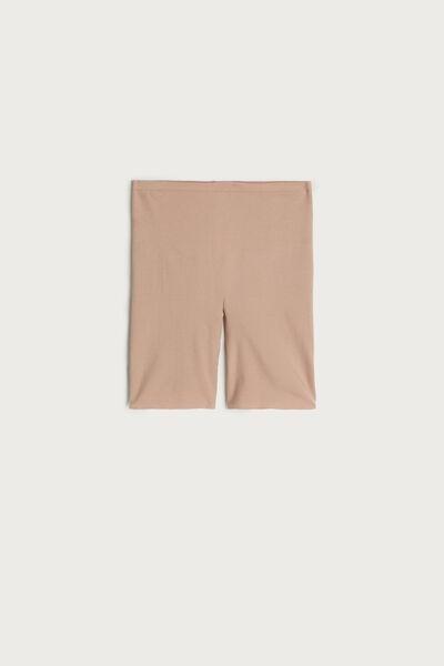 Beige Seamless Supima Cotton Shorts, , large image number 3