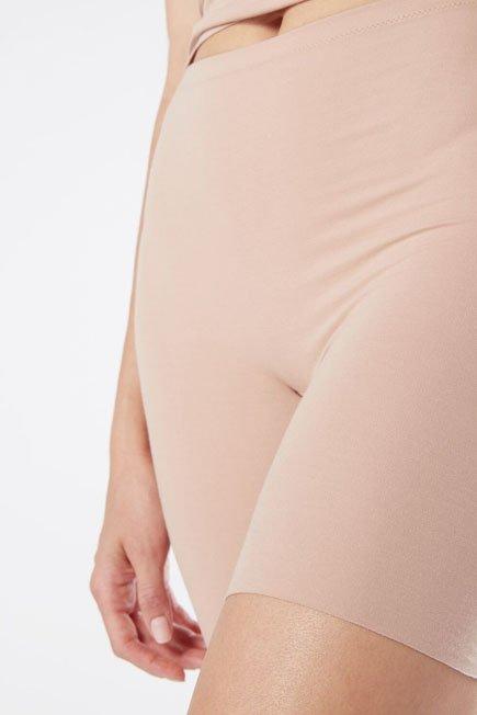 Beige Seamless Stretch Shorts, , large image number 7