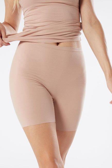 Beige Seamless Supima Cotton Shorts, , large image number 8