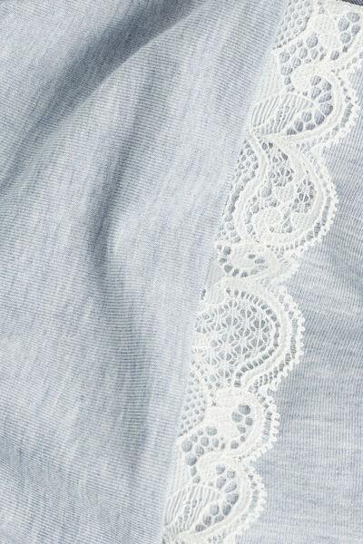 Blue Modal Shorts With Lace Details, , large image number 4